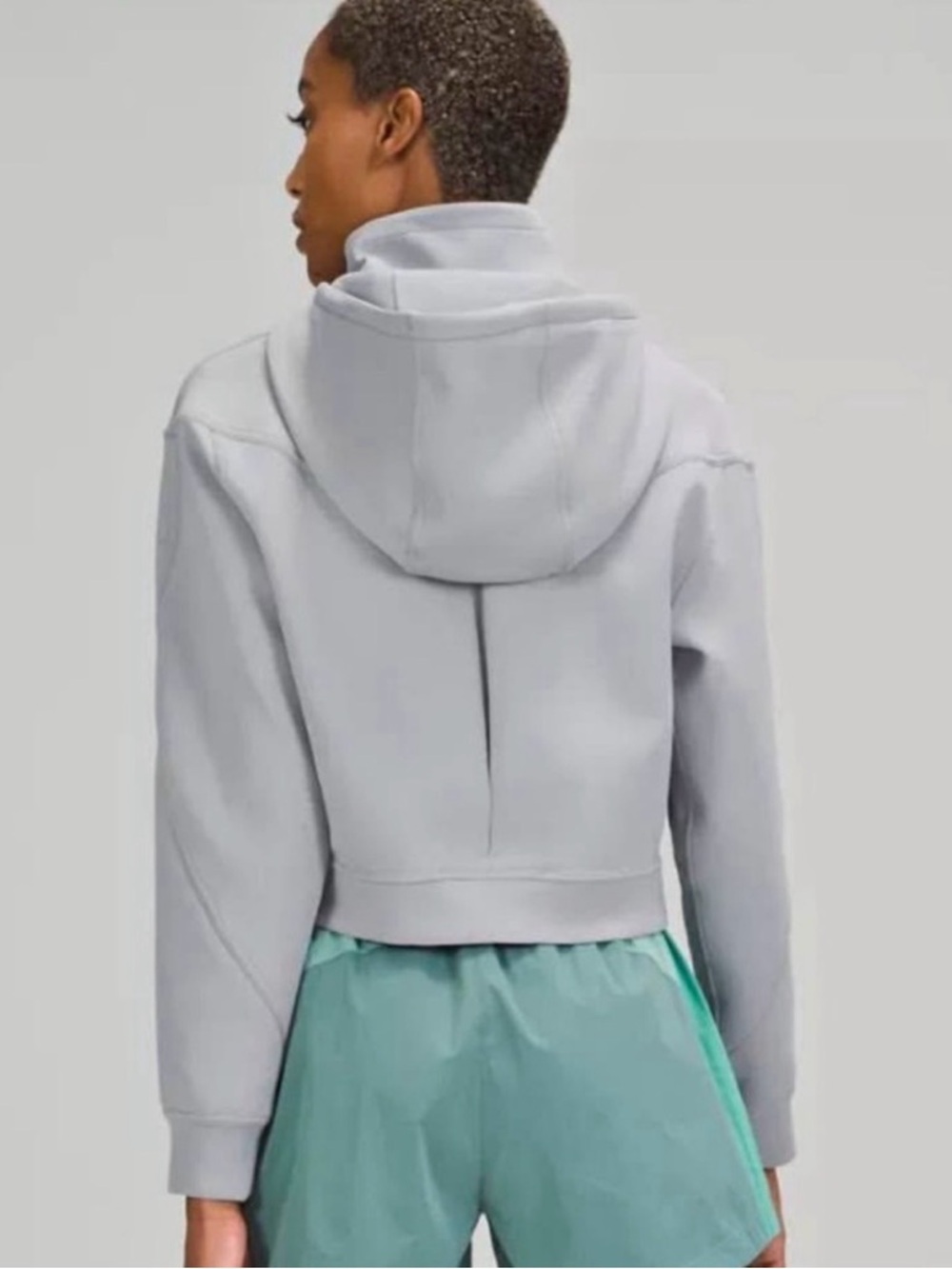 lululemon athletica Pale Gray Cropped Hoodie